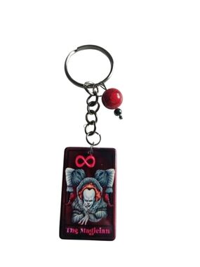 Pennywise From IT The Magician Tarot Card Keychain
